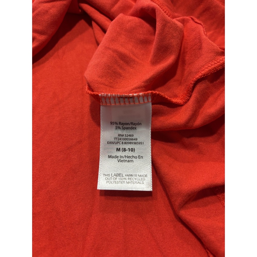 Time And Tru Tank Dress Womens Medium Red Crew Neck Sleeveless Stretch Jersey - Picture 4 of 9